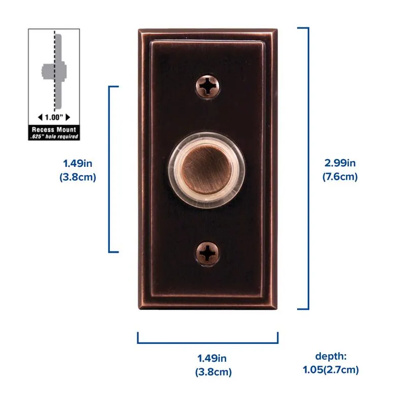 Heath Zenith Oil Rubbed Bronze Metal Wired Pushbutton Doorbell