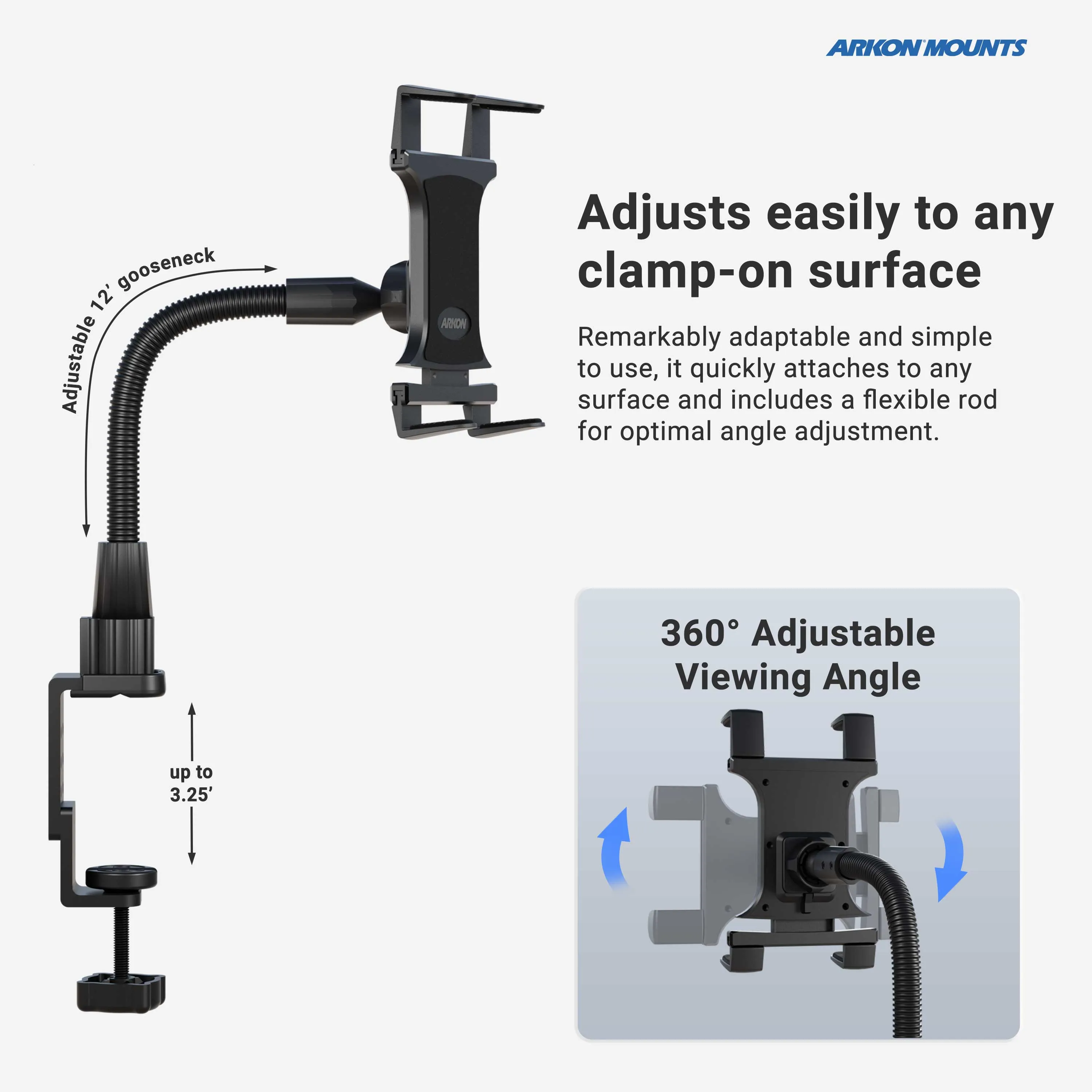 Heavy-Duty Slim-Grip® Tablet Clamp Mount