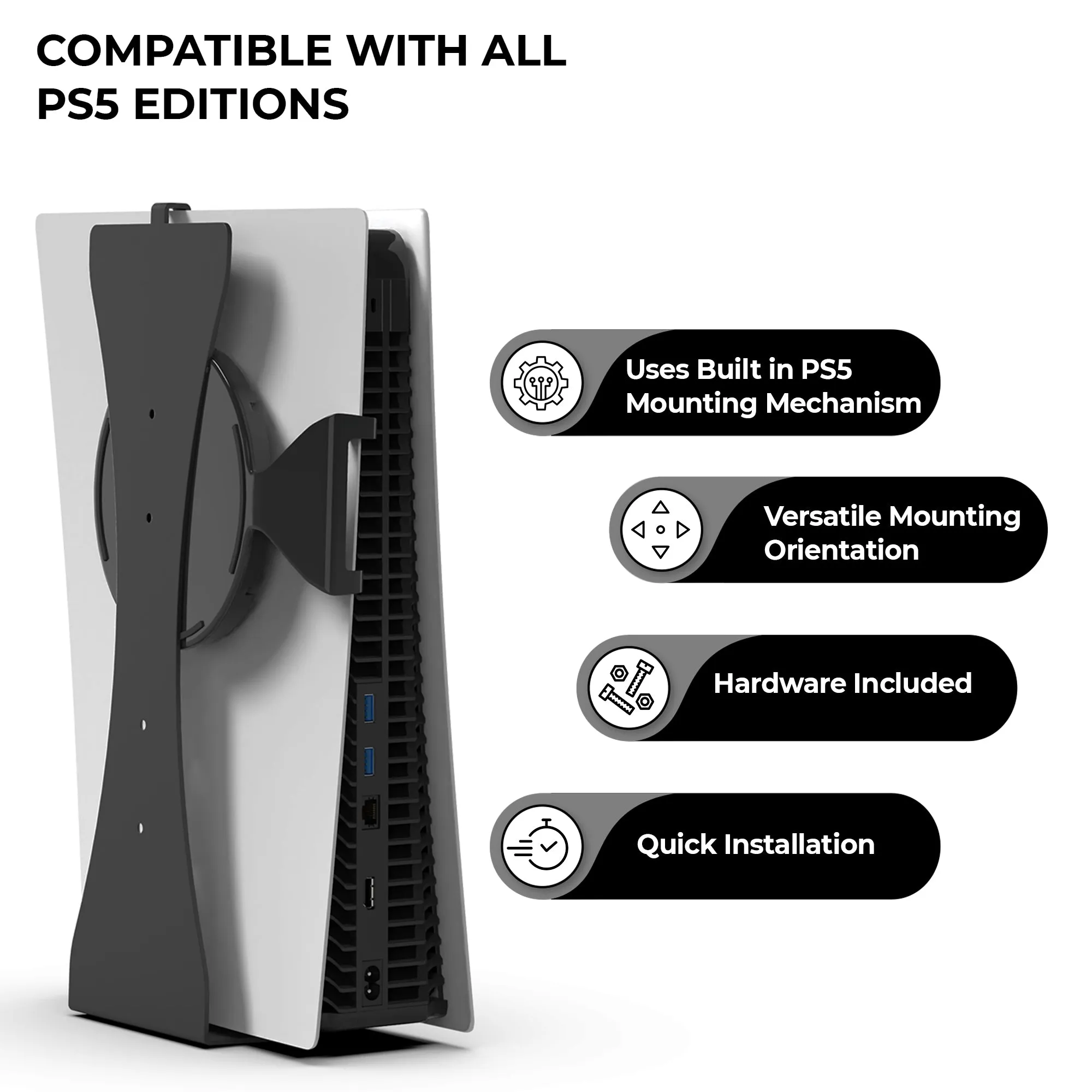 HumanCentric Wall Mount Compatible with PS5, Hide PS5 Console or Mount on Wall