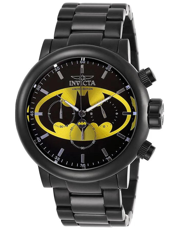 INVICTA DC Comics Limited Edition Mens Chronograph - Black Metal - Batman