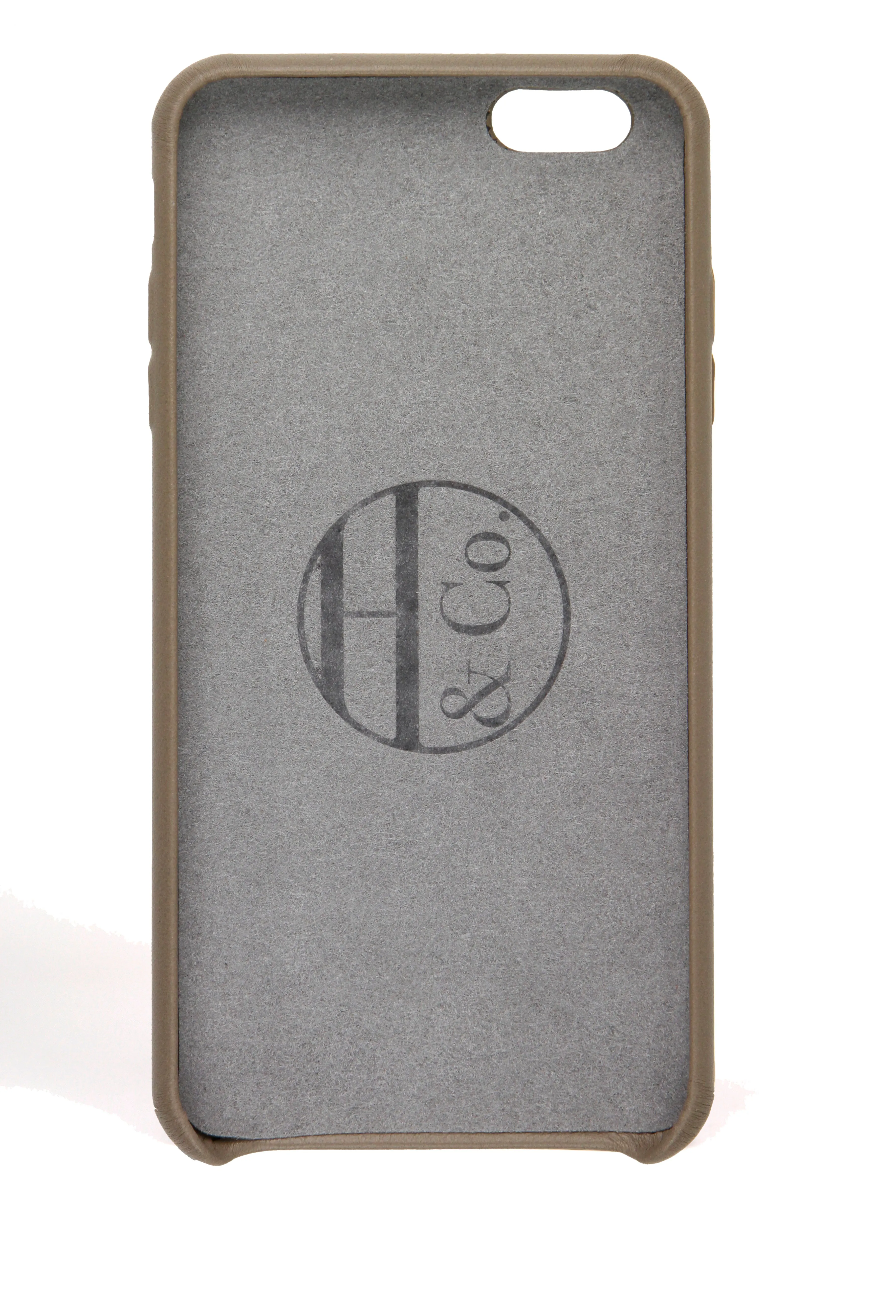 iPhone 6 Plus Case, Taupe Leather