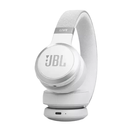 JBL LIVE 670NC Noise-Cancelling On-Ear Wireless Headphones (White)