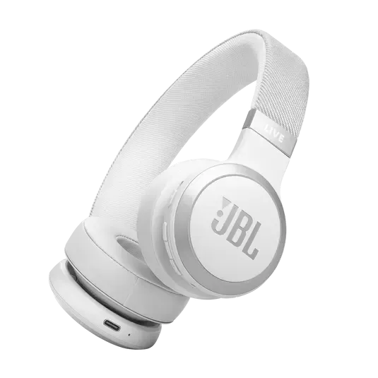 JBL LIVE 670NC Noise-Cancelling On-Ear Wireless Headphones (White)