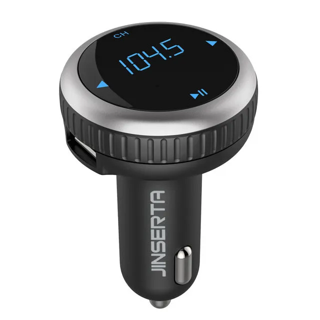 JINSERTA Car MP3 Audio Player Bluetooth FM Transmitter Without Remote Wireless FM Modulator Car Kit HandsFree LCD USB TF Reader