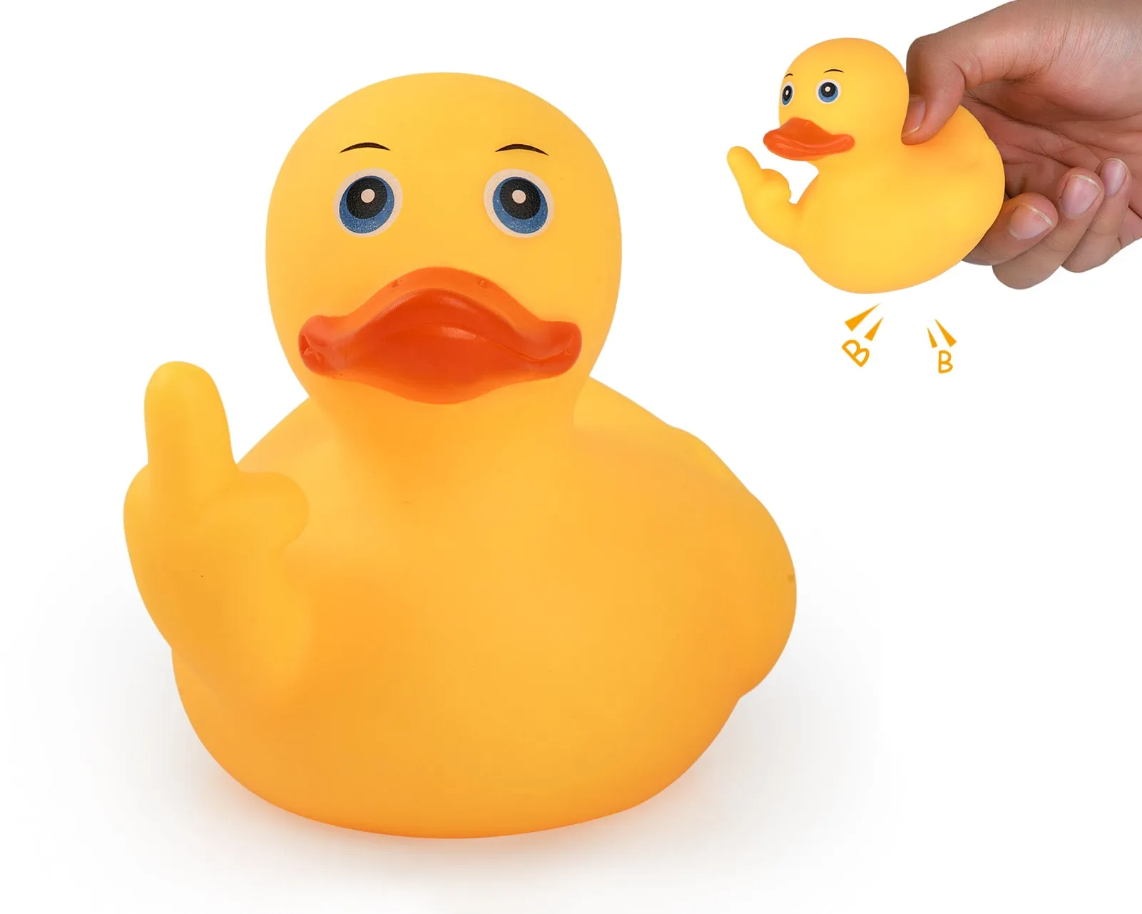 Large Middle Finger Rubber Duck Yellow Rubber Duck 3.07 Inch Funny Car Ornaments Duck