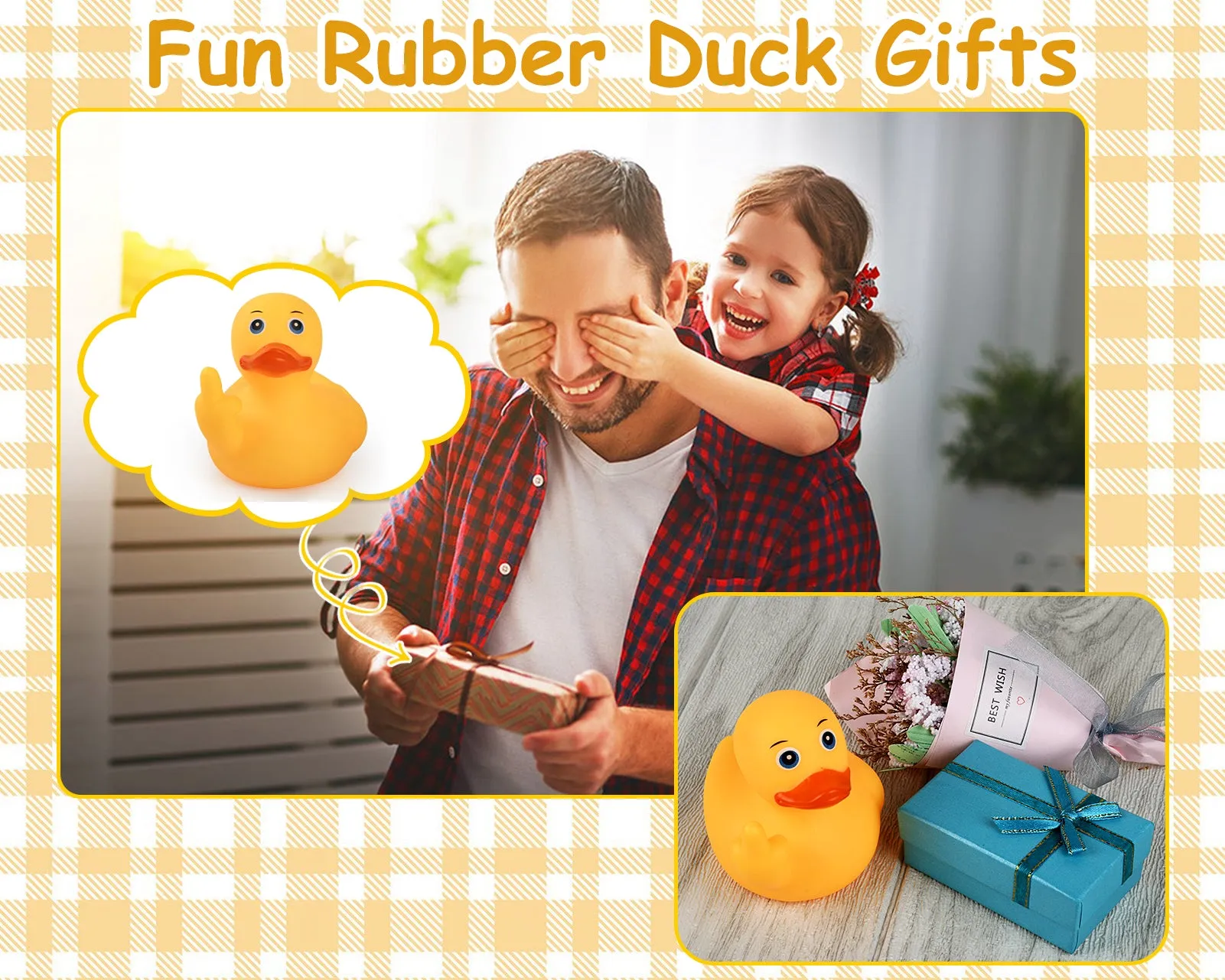 Large Middle Finger Rubber Duck Yellow Rubber Duck 3.07 Inch Funny Car Ornaments Duck