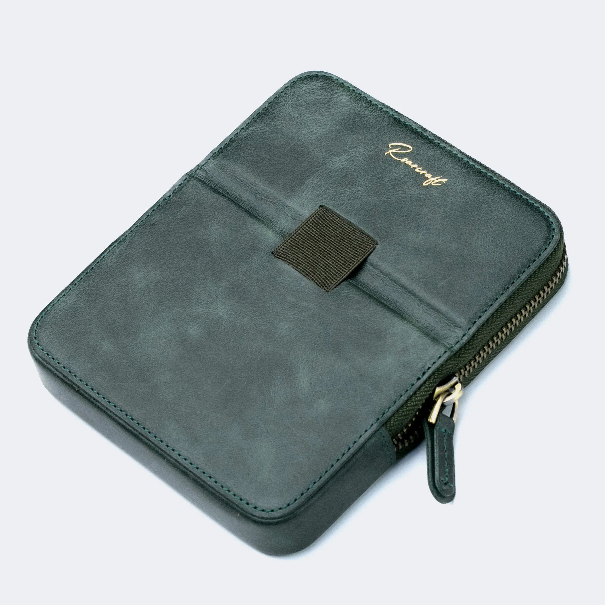 Leather 6-Slot Zippered Pen Case 