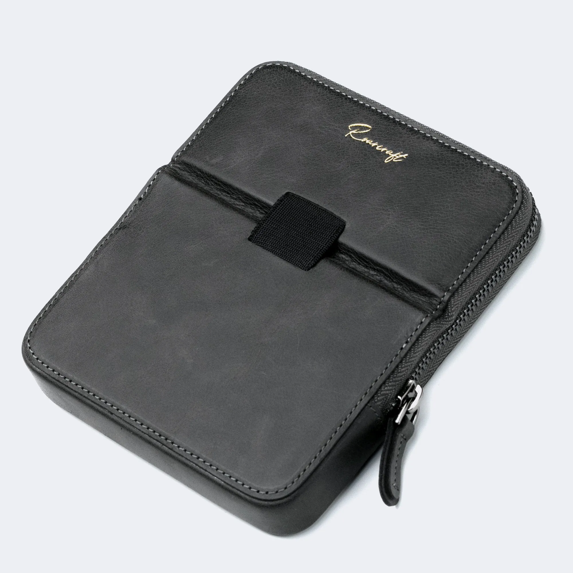 Leather 6-Slot Zippered Pen Case 