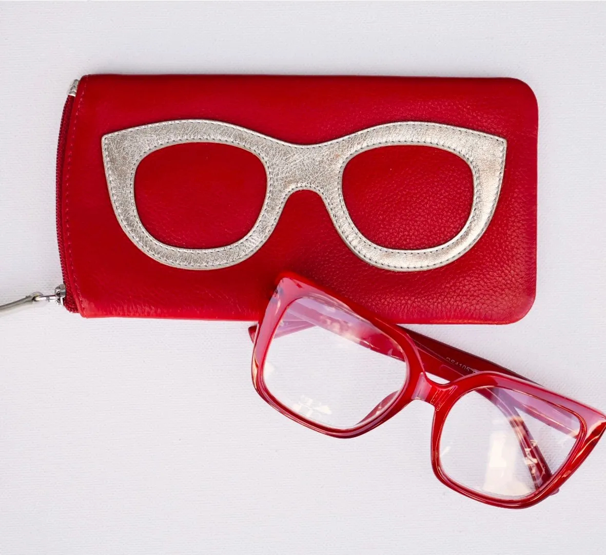 Leather Eyeglass Case with Frame Design