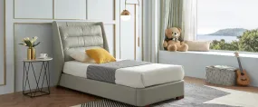 Lennie Twin Size Bed w/Storage light grey