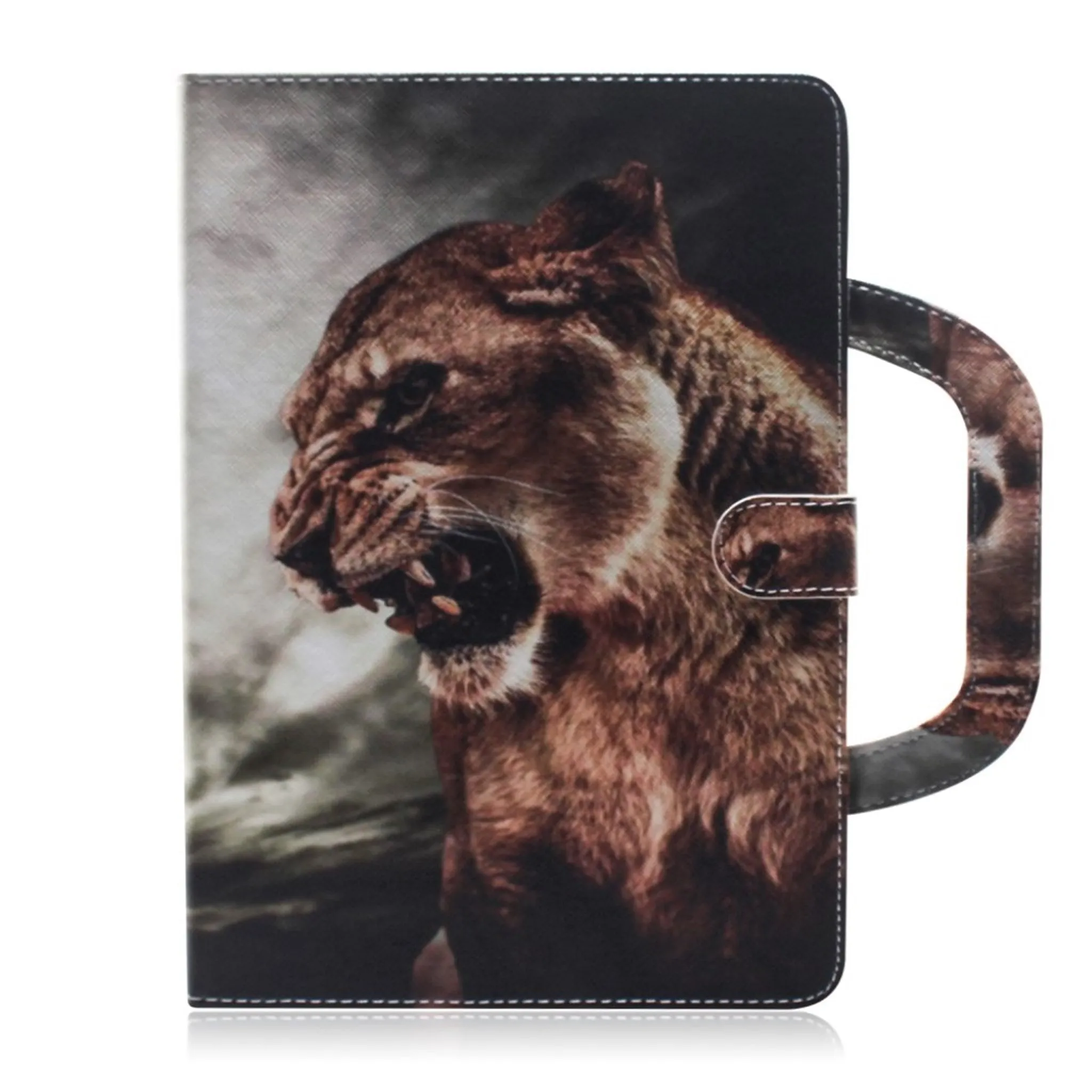 Lenovo Tab M10 FHD REL hand-held  patterned leather case  - Lion