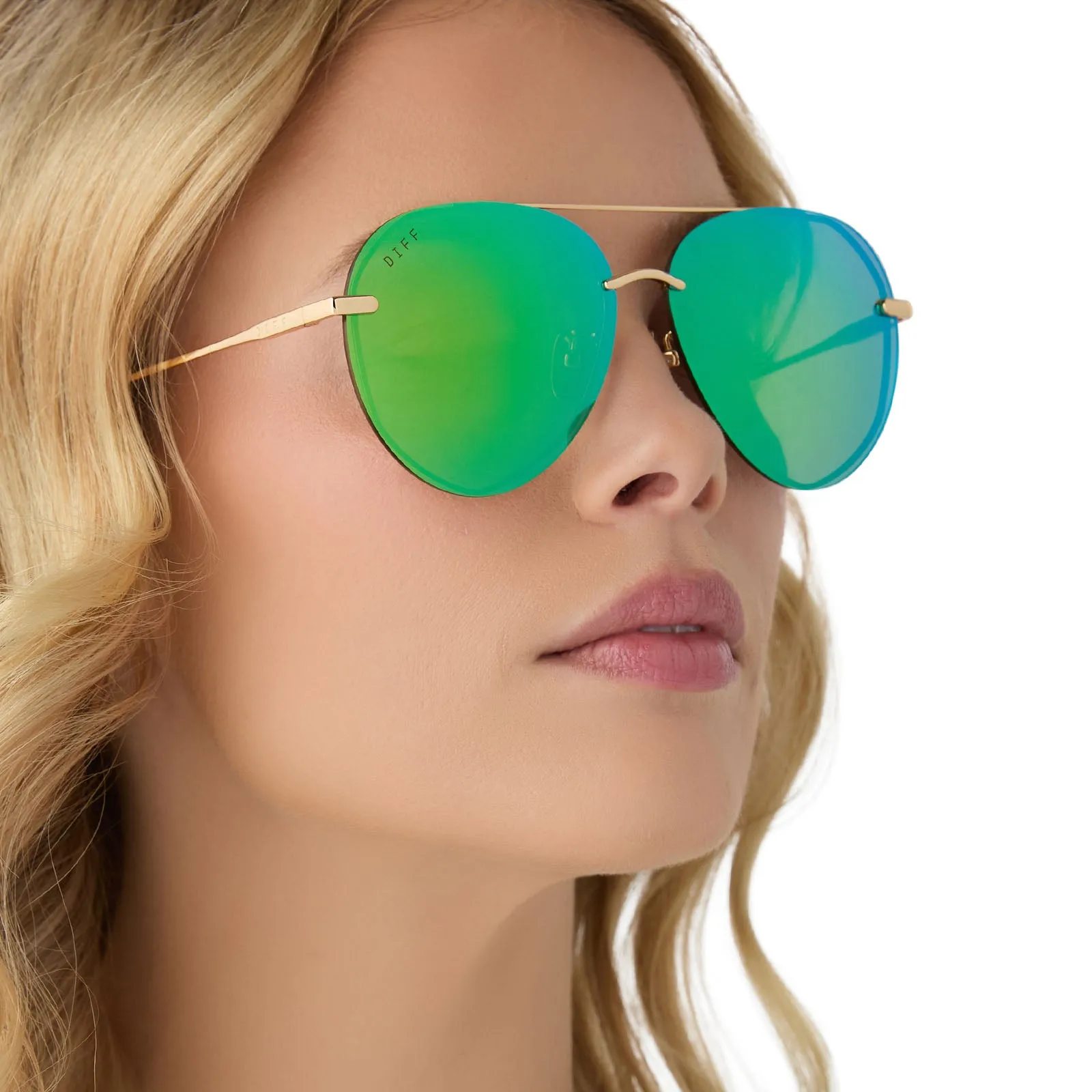 LENOX - GOLD   GREEN MIRROR SUNGLASSES