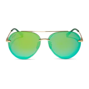 LENOX - GOLD   GREEN MIRROR SUNGLASSES