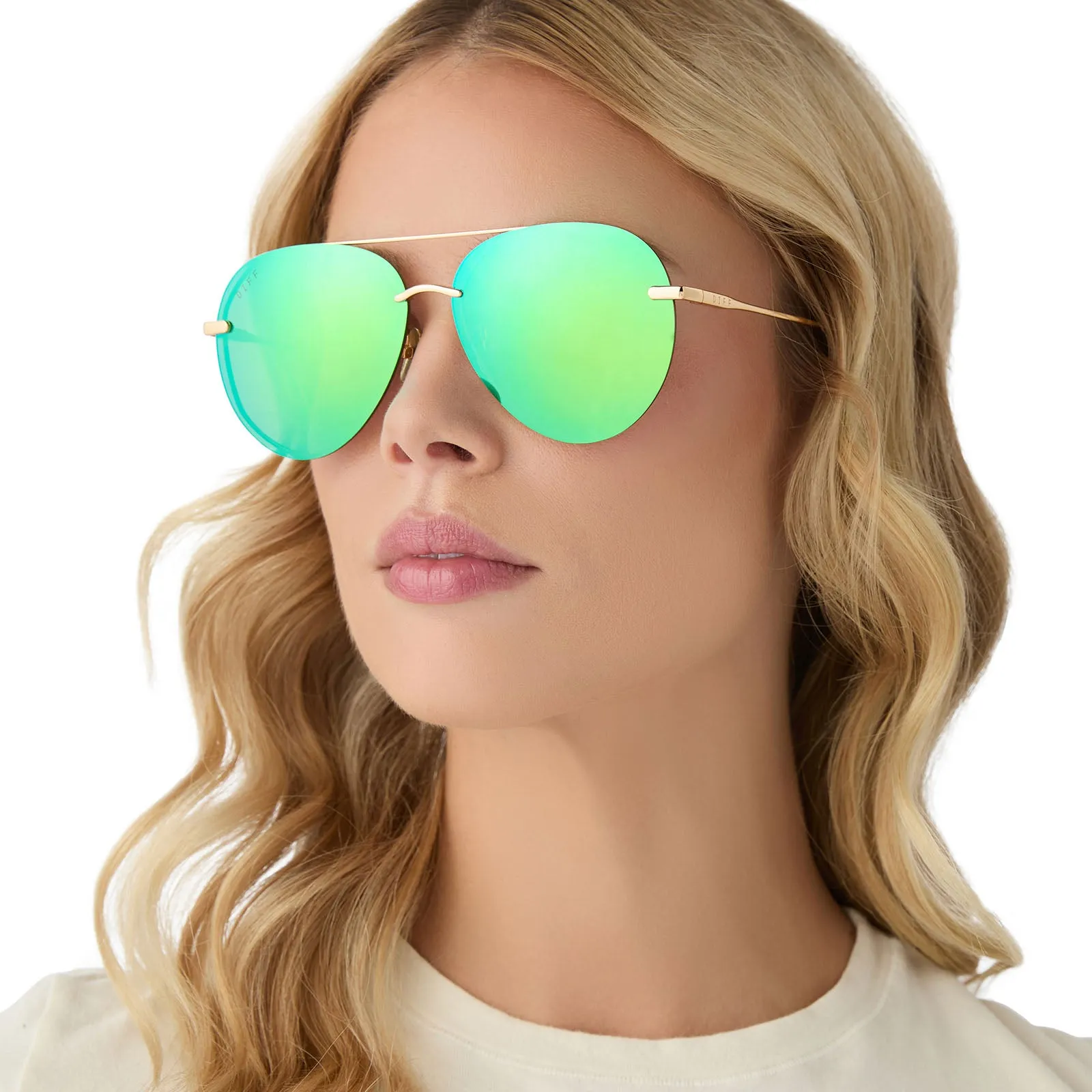 LENOX - GOLD   GREEN MIRROR SUNGLASSES