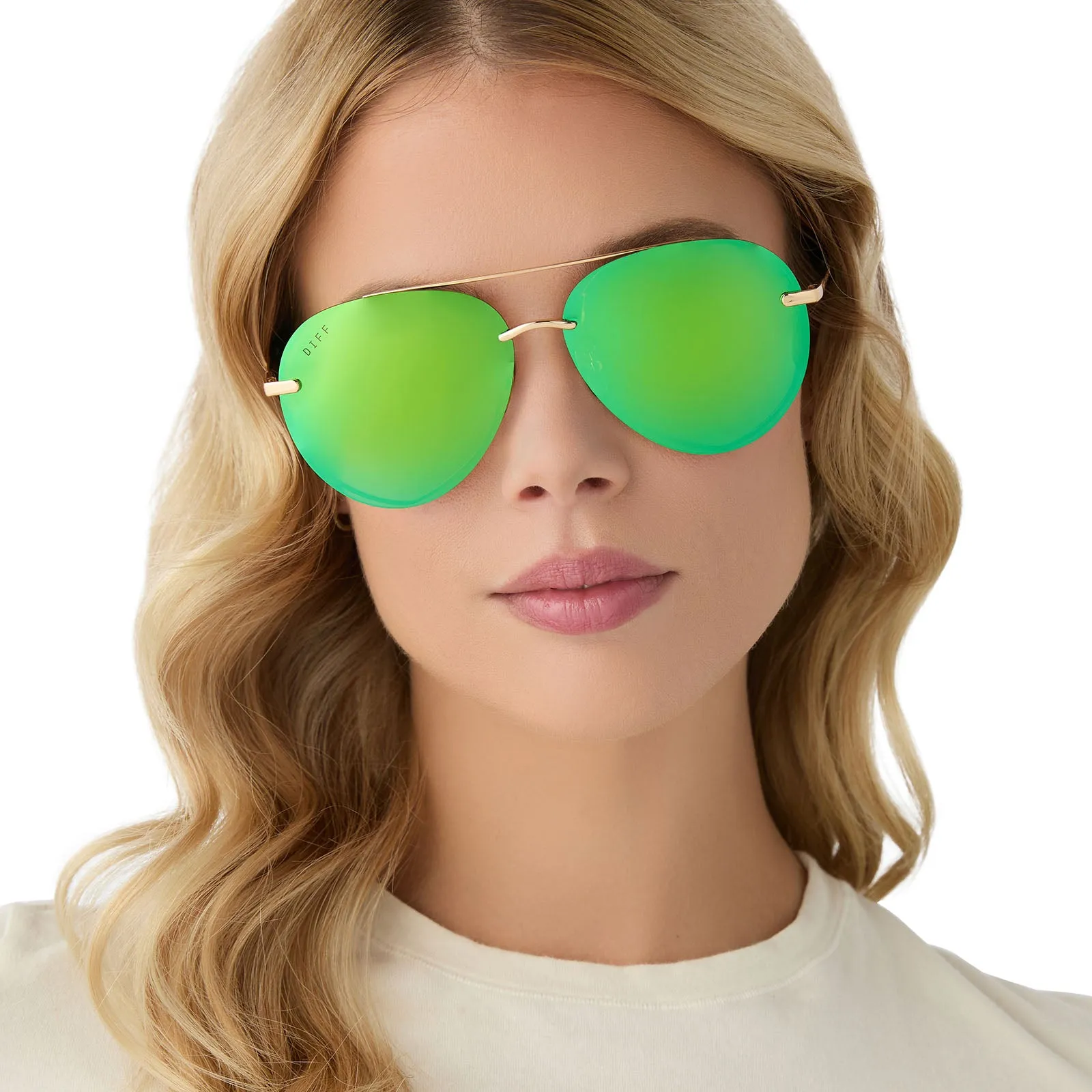 LENOX - GOLD   GREEN MIRROR SUNGLASSES