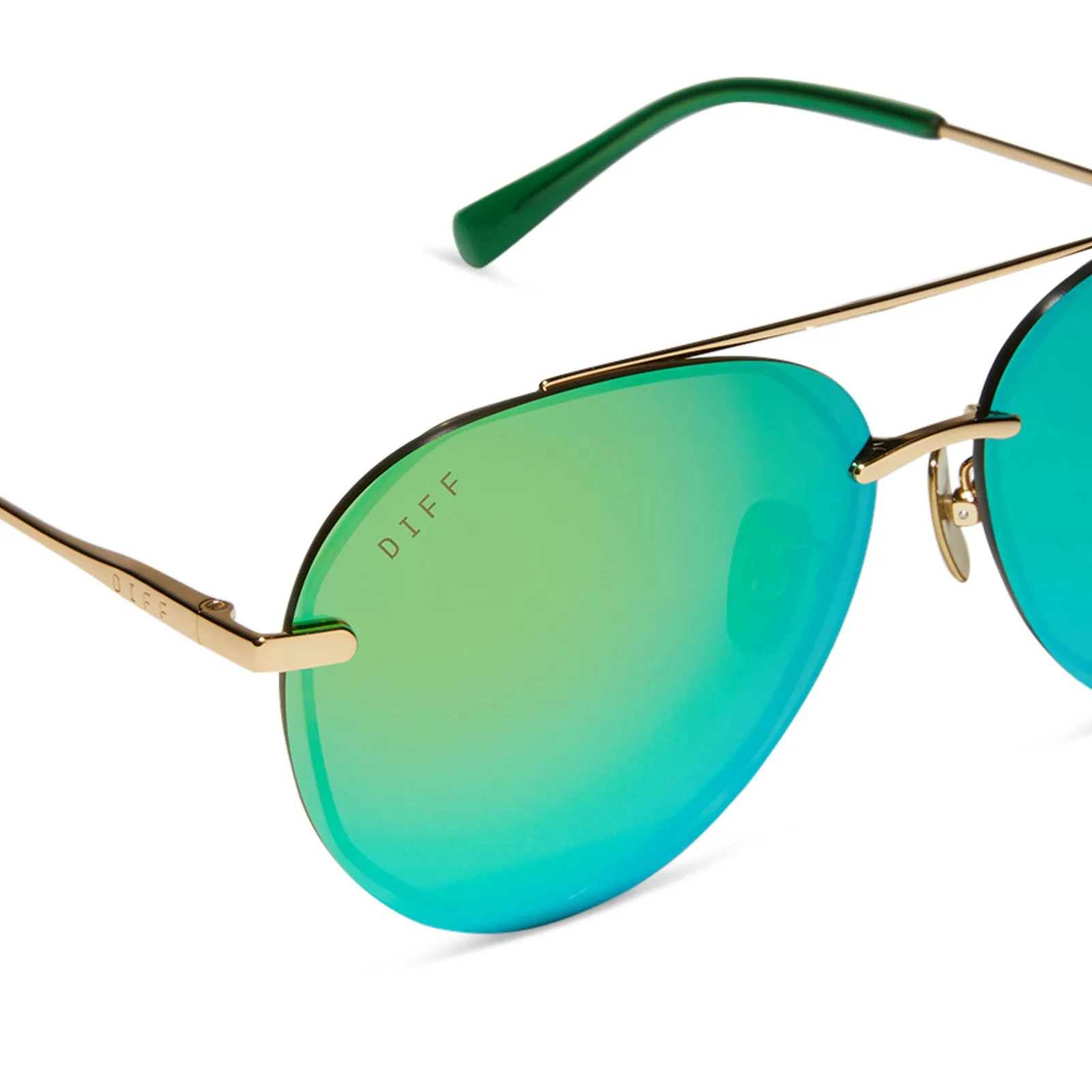 LENOX - GOLD   GREEN MIRROR SUNGLASSES