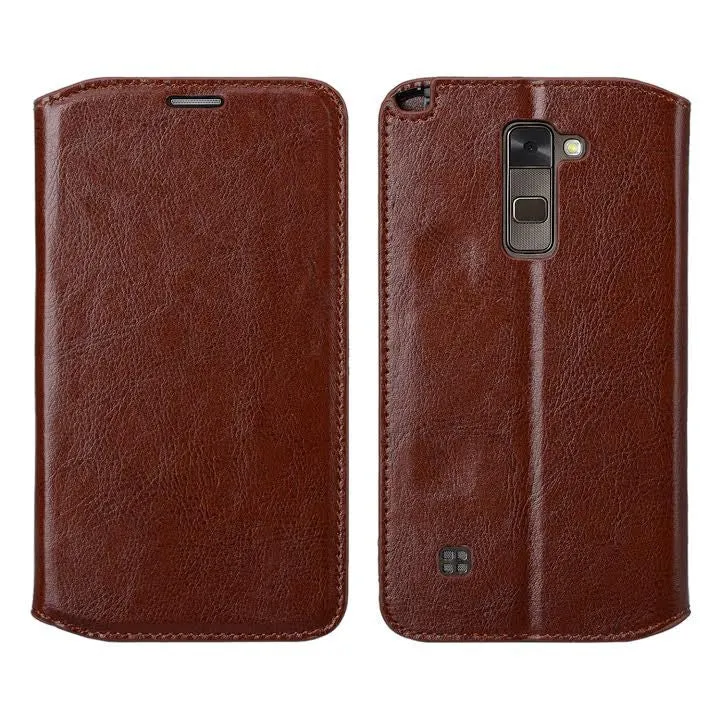 LG Stylo 2 Plus Case, LG Stylo 2 Plus Wallet Case [Kickstand] Pu Leather Wallet Case w/ ID & Card Slots & Money Pocket - Brown