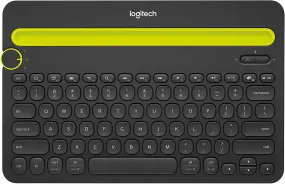 Logitech Keyboard K480 Bluetooth Multi-Device Portable Wireless Keyboard with Integrated Stand Phone Holder - Works with Windows and Mac Computers, Android and iOS Tablets and Smartphones (Black)