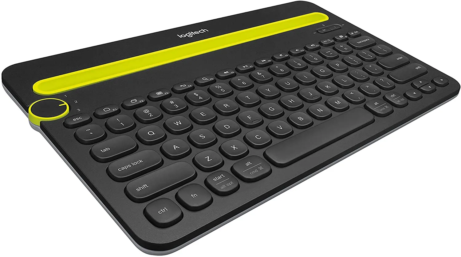 Logitech Keyboard K480 Bluetooth Multi-Device Portable Wireless Keyboard with Integrated Stand Phone Holder - Works with Windows and Mac Computers, Android and iOS Tablets and Smartphones (Black)