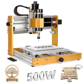 LUNYEE 3018 PRO MAX CNC Machine 500W All-Metal CNC Router Machine 3 Axis Limit Switches & Emergency-Stop with GRBL Offline Control for Cutting Wood Acrylic MDF Plastic, Working Area: 300 x 180 x 80mm