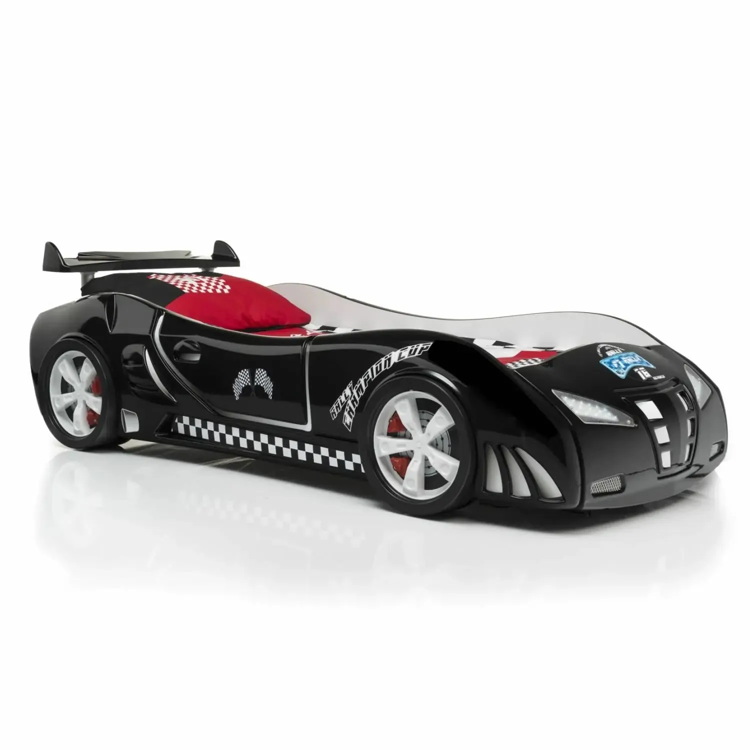 M3 Infiniti Race Car Bed for Kids w/LEDs, Sound effects and Free Mattress