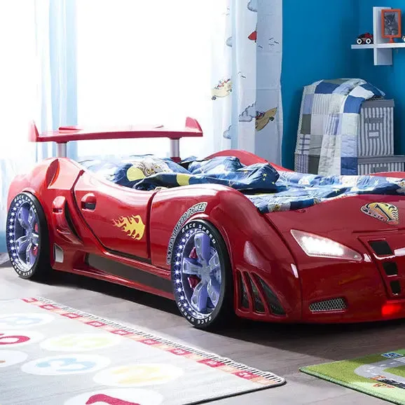 M3 Infiniti Race Car Bed for Kids w/LEDs, Sound effects and Free Mattress