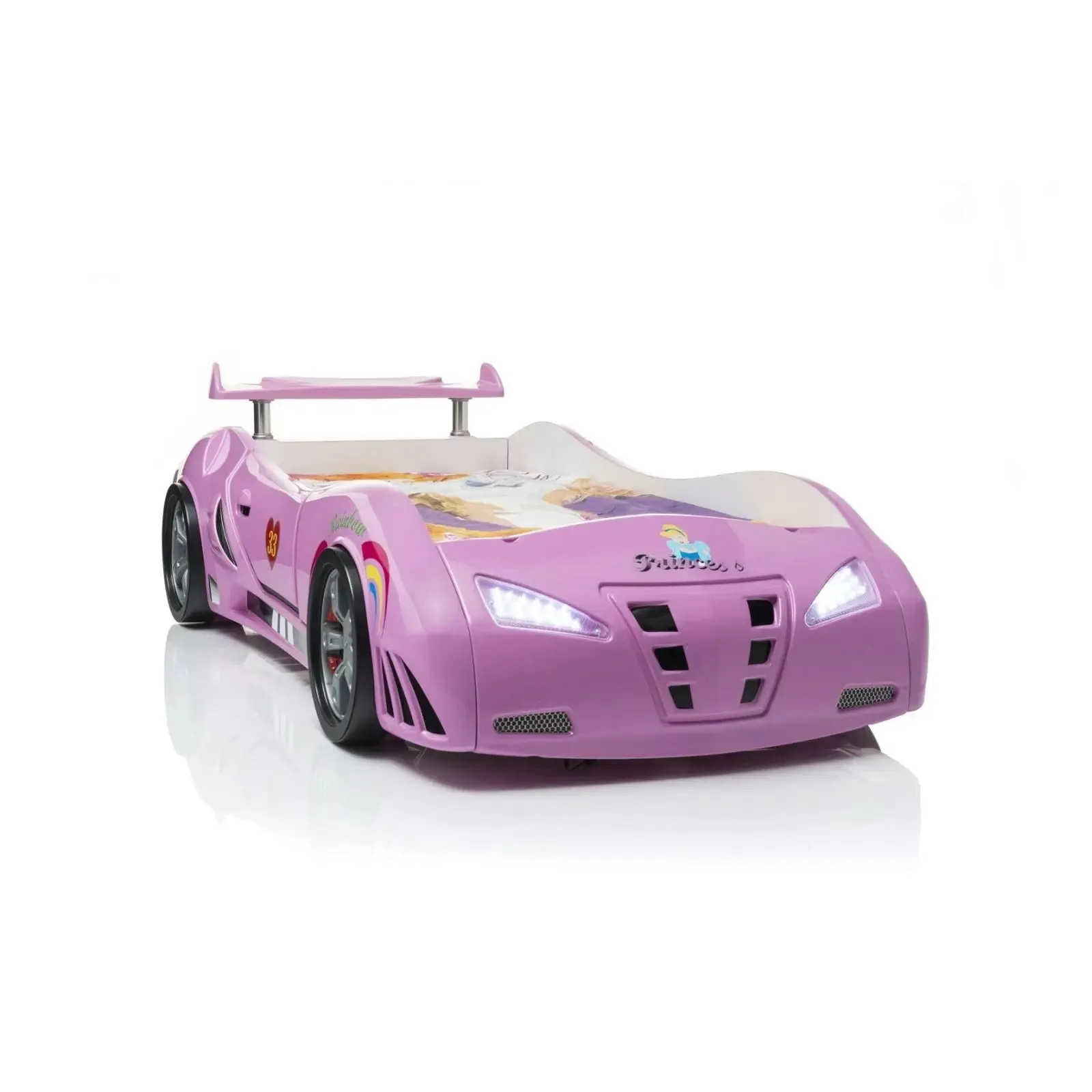 M3 Infiniti Race Car Bed for Kids w/LEDs, Sound effects and Free Mattress