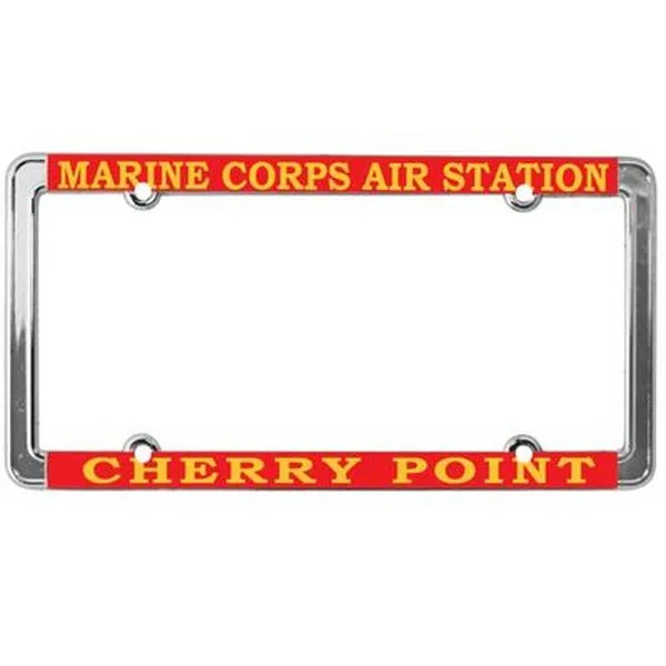 Marine Corps USMC Cherry Point License Plate Frame, Thin Rim