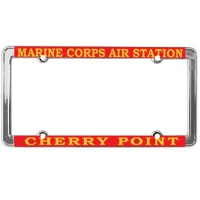 Marine Corps USMC Cherry Point License Plate Frame, Thin Rim