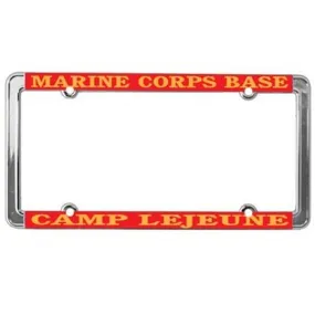 Marine Corps USMC Lejeune License Plate Frame, Thin Rim