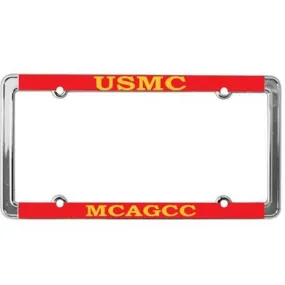 Marine Corps USMC MCAGCC License Plate Frame, Thin Rim