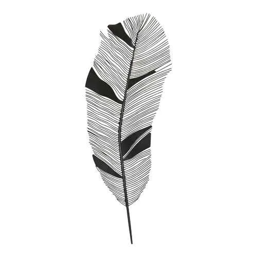 Matte Black Metal Wall Feather