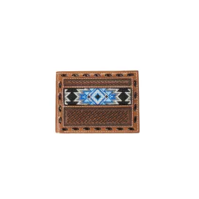 MENS 3D BIFOLD BLUE DIAMOND WALLET