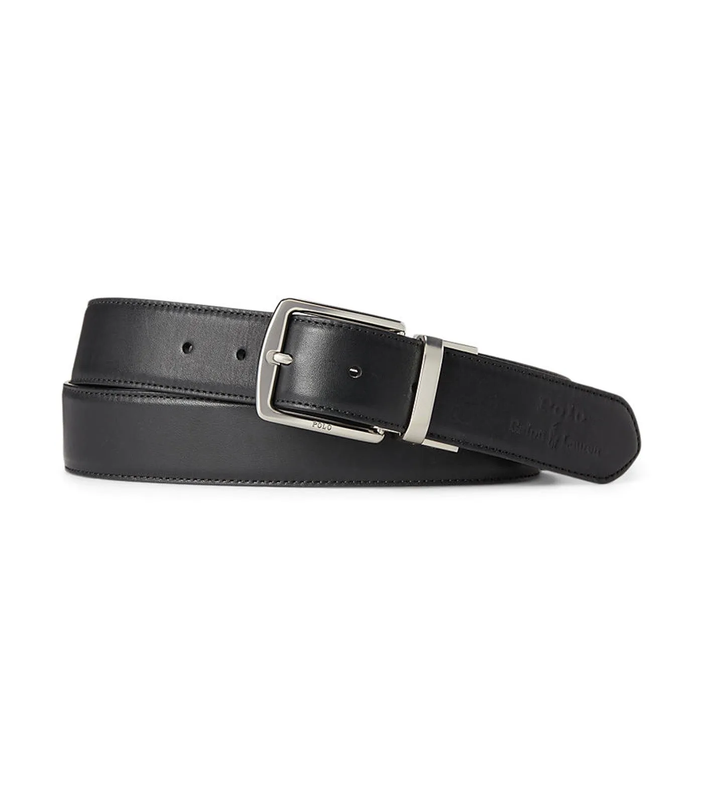 Men's Leather Belt & Card Case Gift Set Black