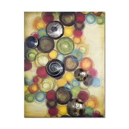 Metallic Multi Color Metal 3D Metal Circles Wall Art