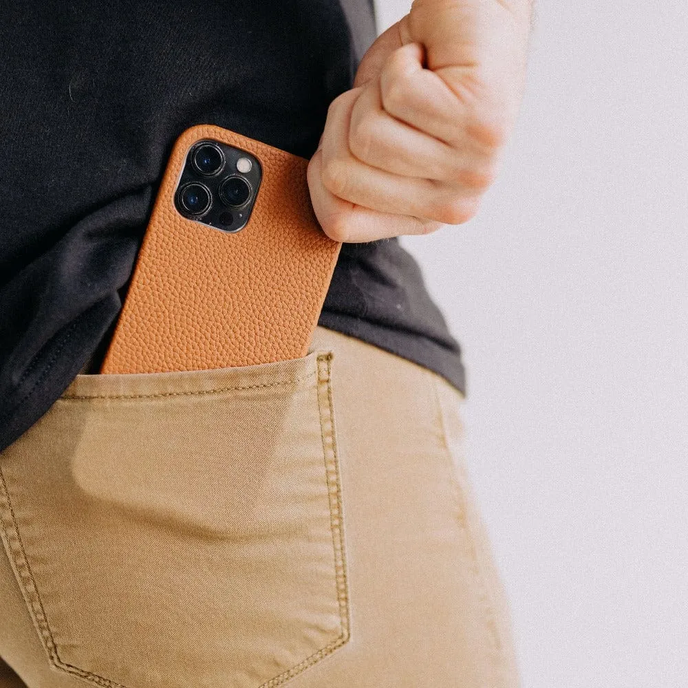 Milled Leather iPhone Case (Cognac)