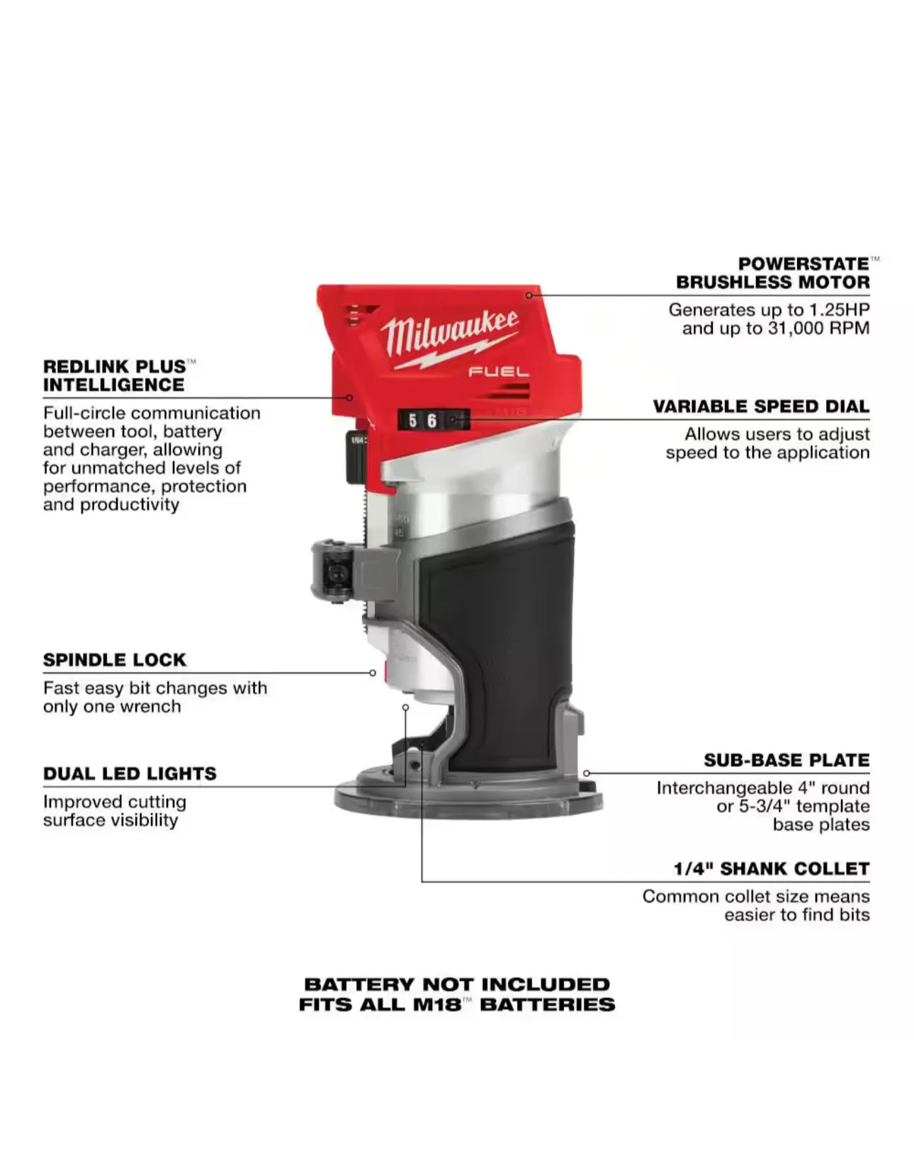 Milwaukee M18 Fuel Compact Router (2723-20)