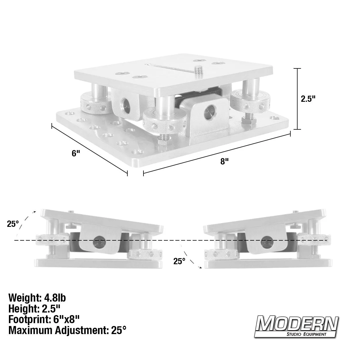 Mini 4-Way Leveling Camera Mount with 3/8" Slot