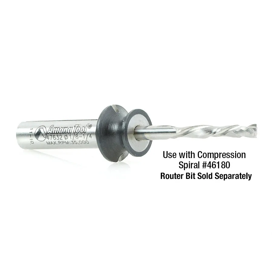 Miniature Compression Router Bit Adapter | 1⁄8 Inner Dia x 1⁄4 Shank | 47632 | 738685476321