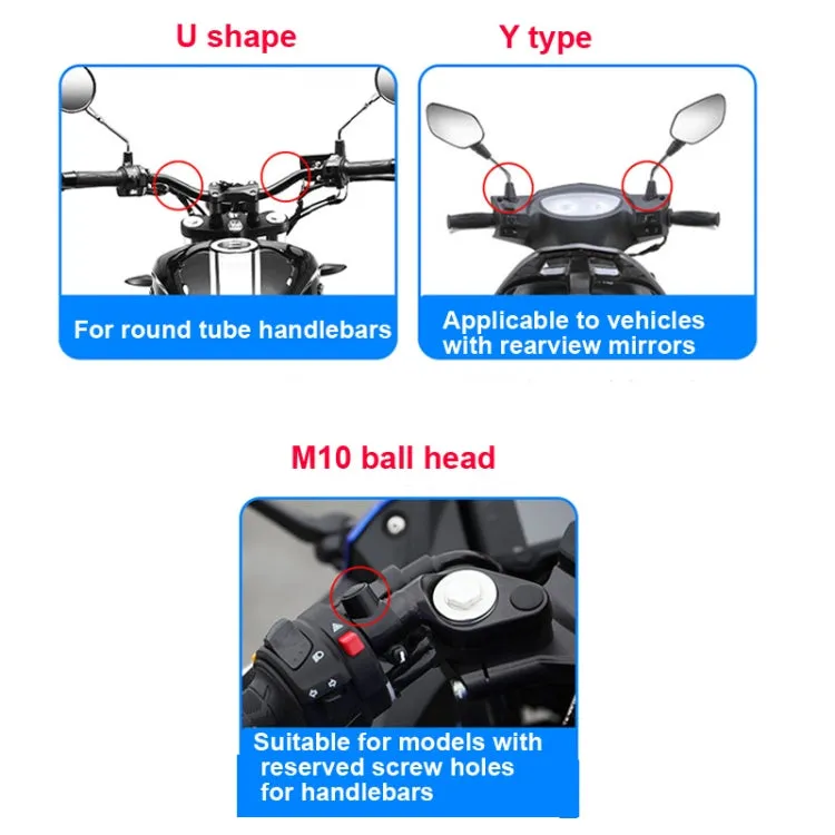 Motorcycle Bracket Crab Navigation Phone Bracket,Style： M10  Anti-theft Buckle