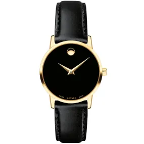 Movado Museum Classic Yellow PVD Leather Strap Women's Watch 0607275