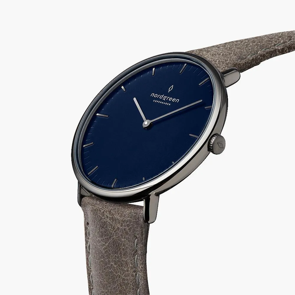 Native | Navy Dial - Patina Grey Leather