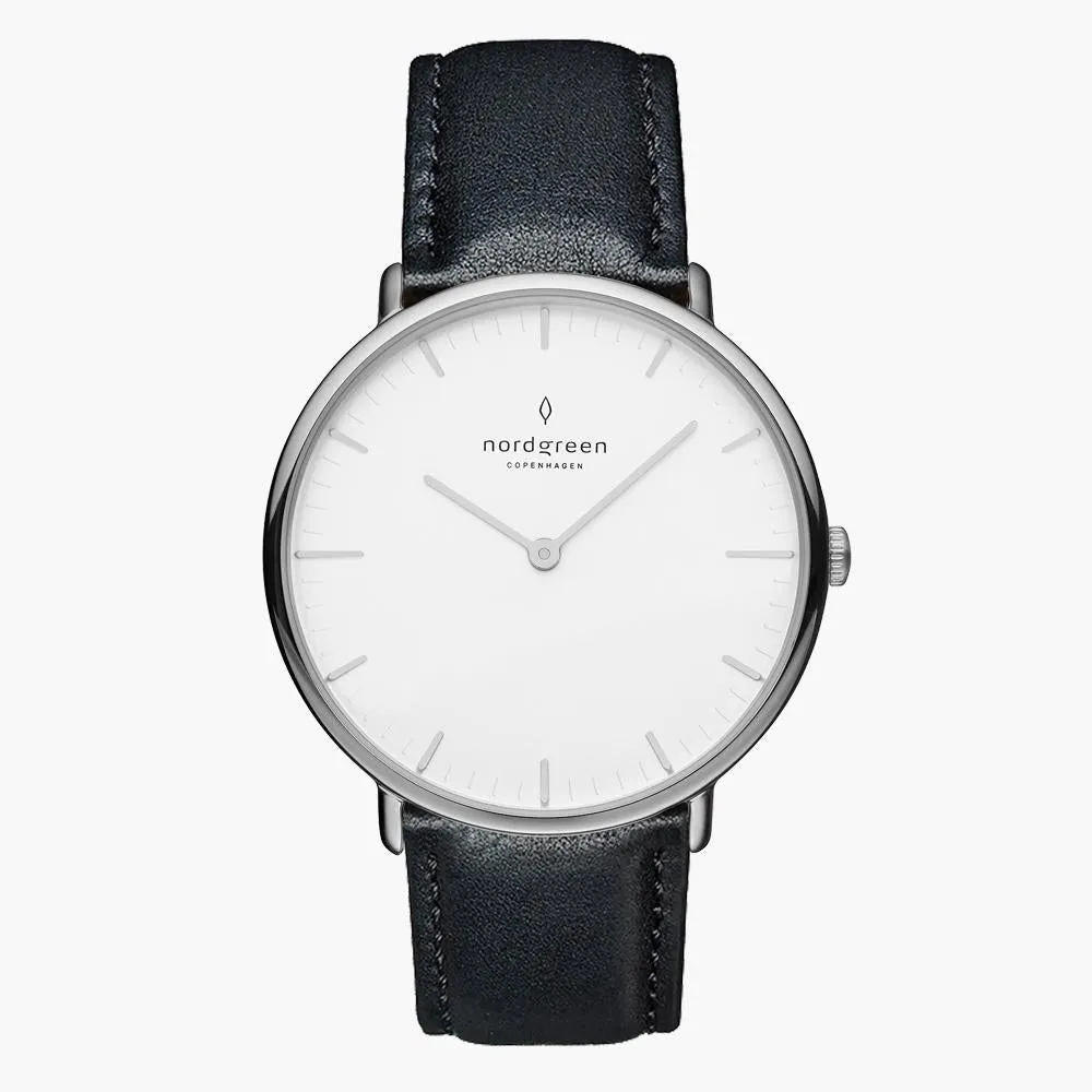 Native | White Dial - Black Vegan Leather - Refurbished