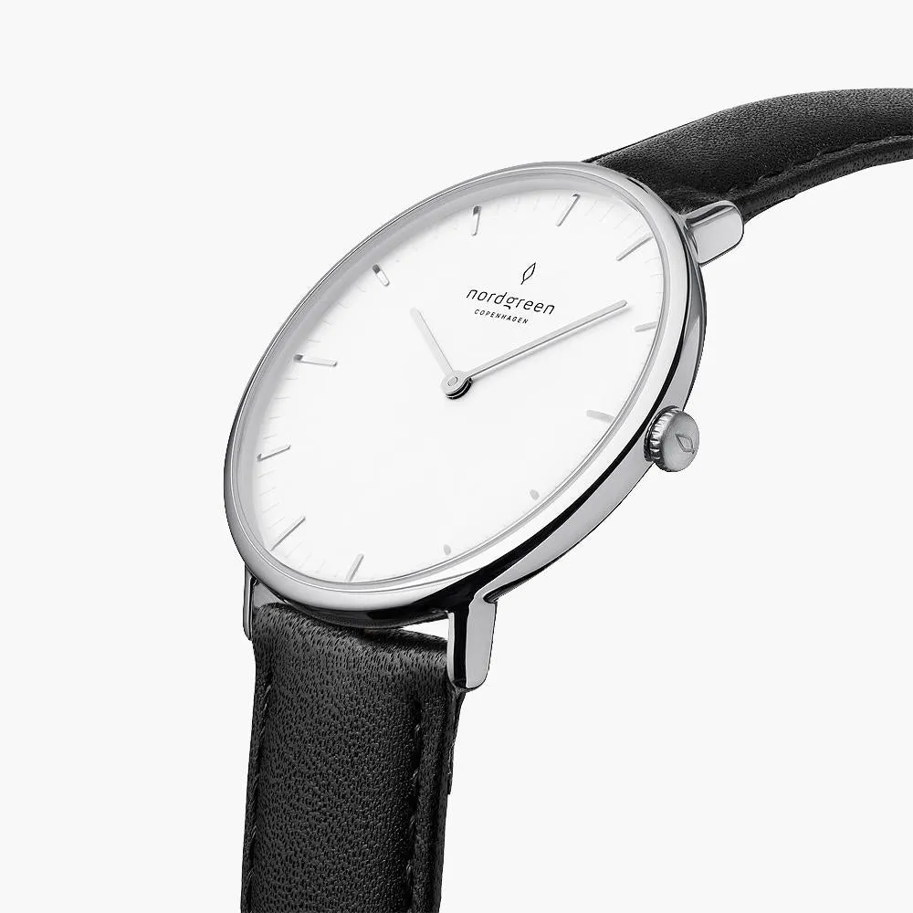 Native | White Dial - Black Vegan Leather - Refurbished