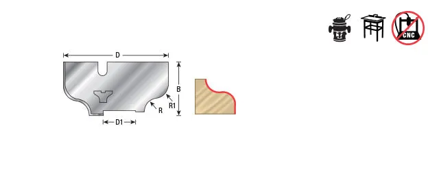 Nova System Insert Router Bit | Edge Form Ogee 5⁄32 Radius x 1 1⁄2 Dia x 11⁄16 Knives | NRC-A16 | 738685672167