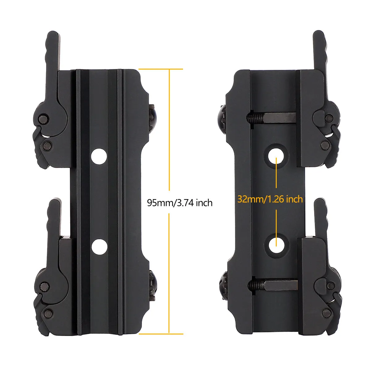 ohhunt® Slide-to-Side Quick Release/Detach Scope Mount for Picatinny Rail Fiber Optic Sight