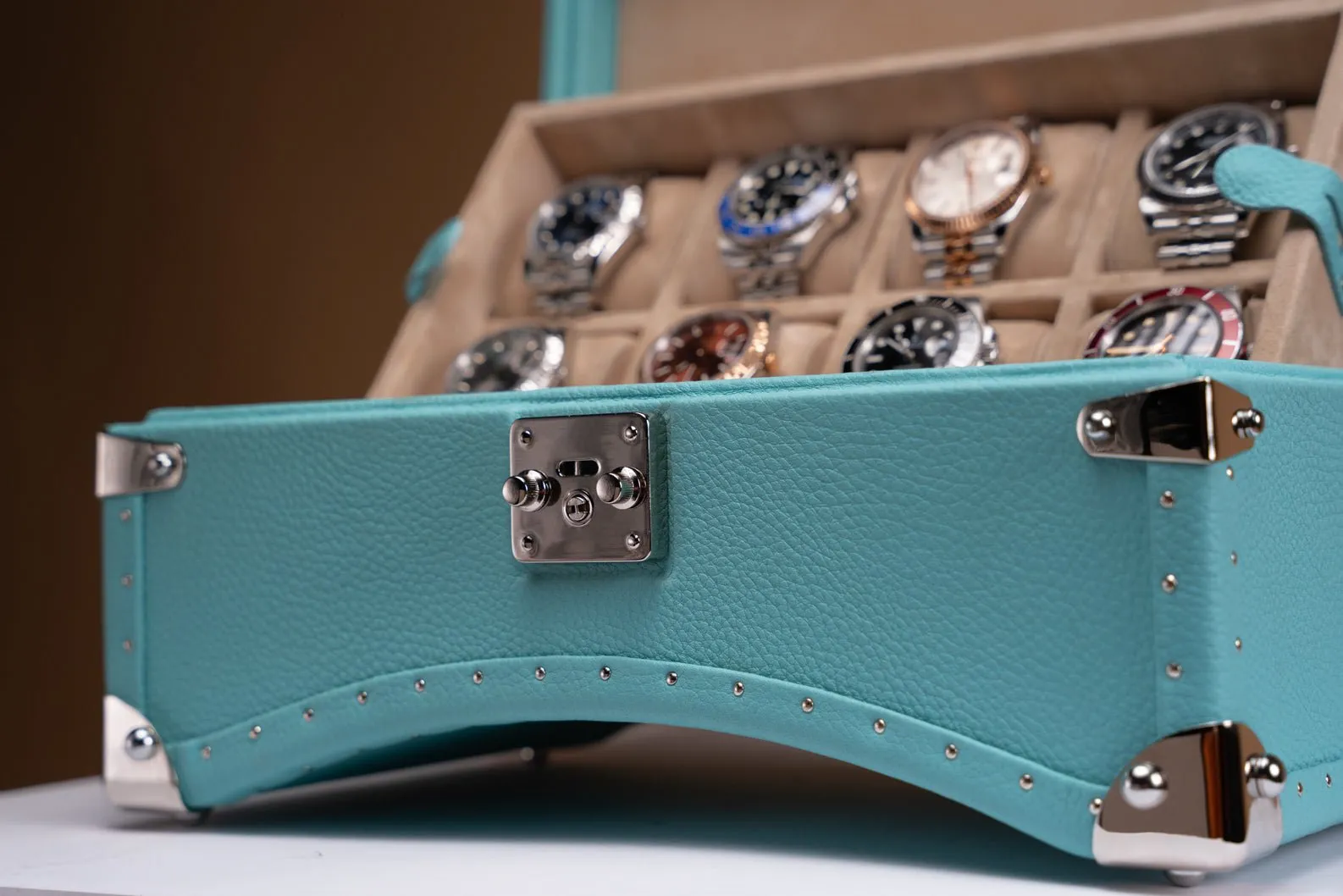 Petra Oval Watch Case - Togo Tiffany Blue