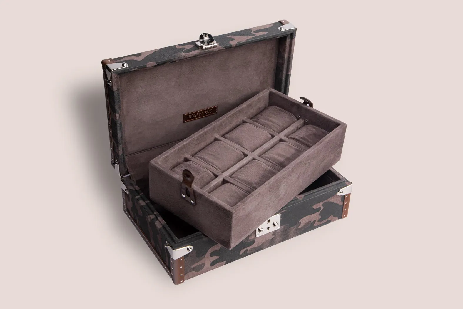 Petra Watch Case - Camouflage Charcoal