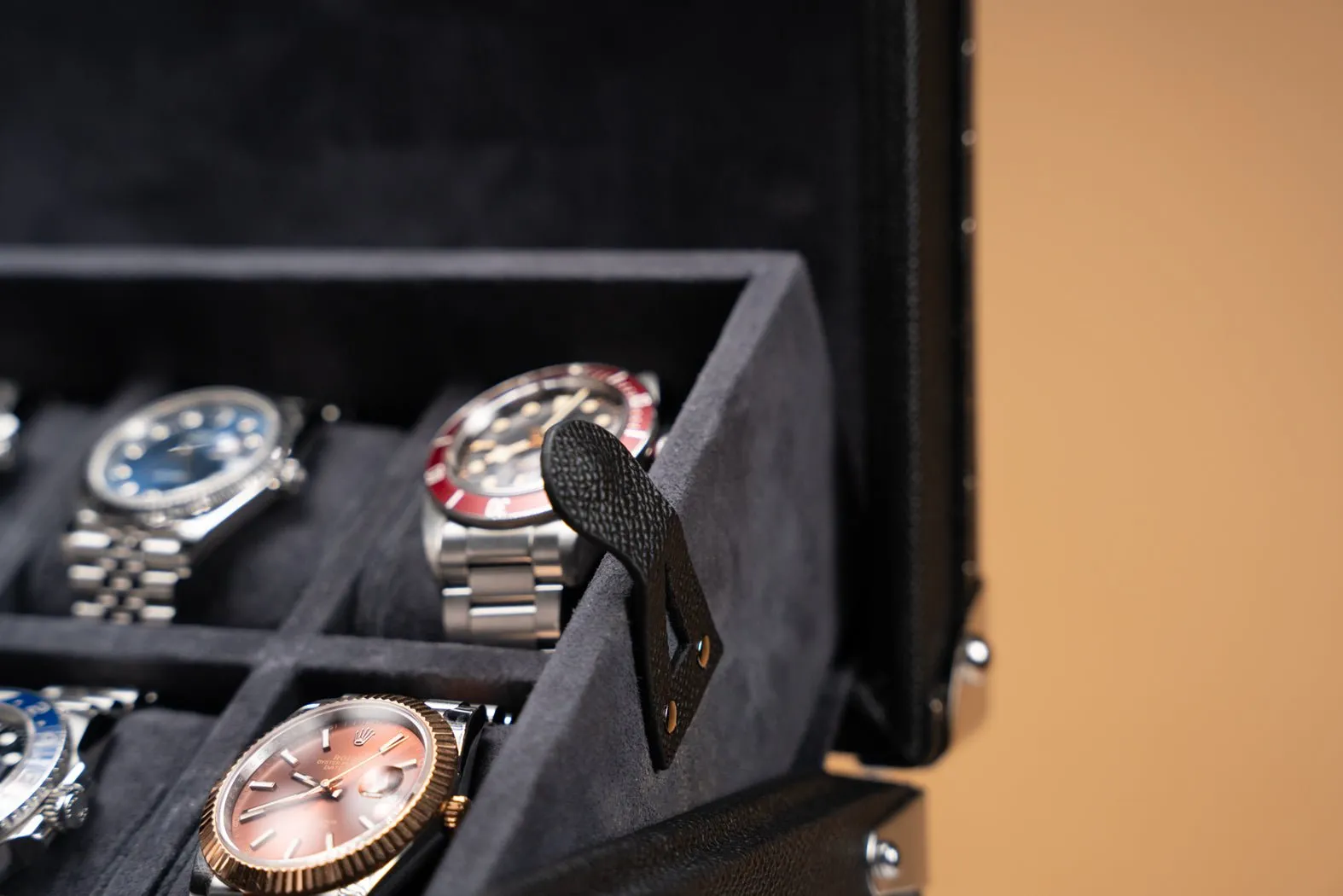 Petra Watch Case - Saffiano Black