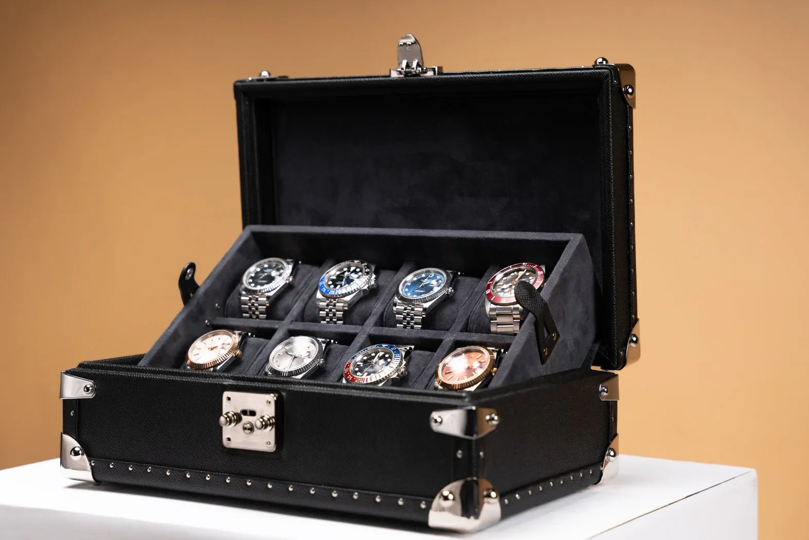 Petra Watch Case - Saffiano Black